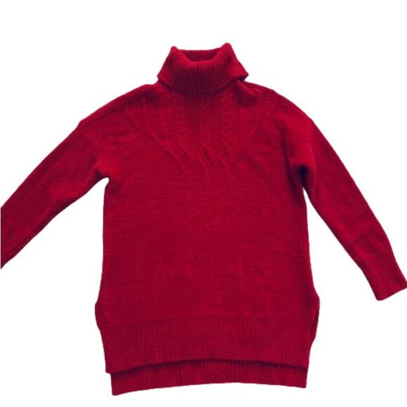 Maurices Sweater Red Soft Knit Pullover Tunic Turtleneck Relaxed Size Small NEW - Picture 8 of 11